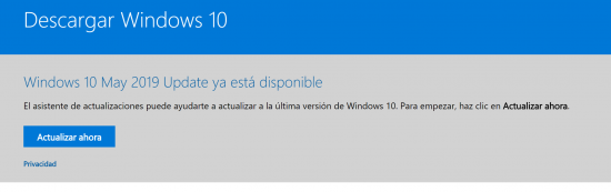 descarga asistente actualización windows 10